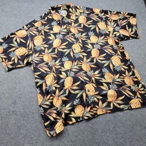 Pineapple Print Hawaiian Shirt Front Pocket Bluewater Made in the USA Size 2XL